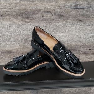 Franco Sarto shiny black loafers